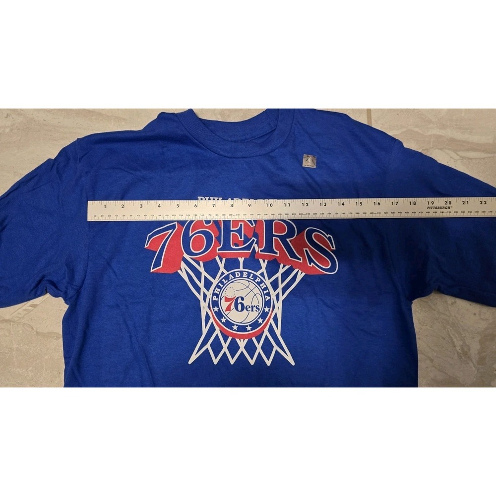 Philadelphia 76ers Blue Long Sleeve Shirt NBA Basketball Fan Apparel Mens Medium - Picture 7 of 8